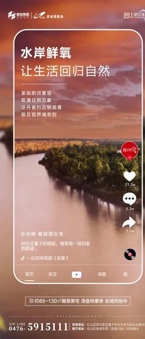 地产水岸沿河价值海报图片