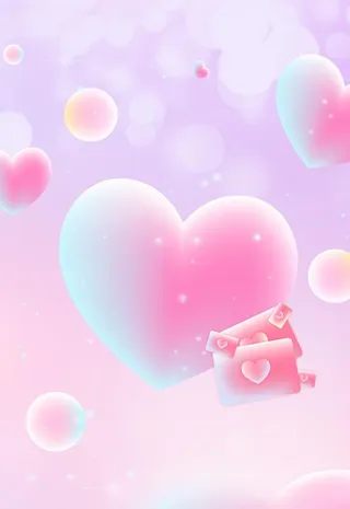情人节爱心渐变粉色背景图片