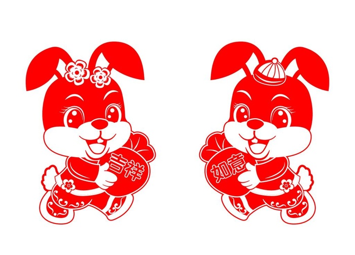 兔子剪影图片ai矢量模版下载