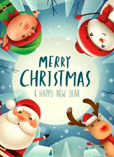 圣诞节快乐海报元素背景老人装饰图片