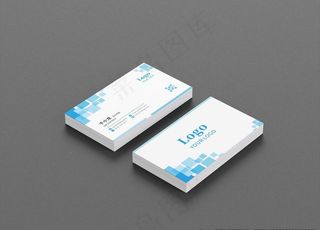 高端大气蓝色名片图片