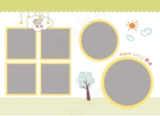 卡通可爱儿童相册海报素材图片