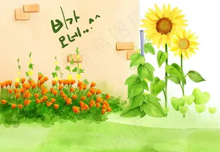 迷人景色插画设计图片