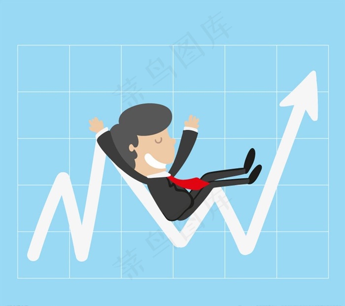 箭头上的商务男子图片