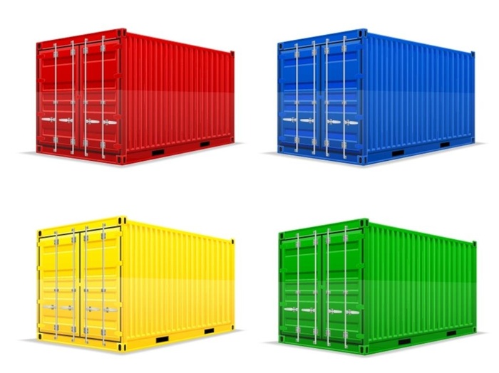彩色集装箱矢量图片