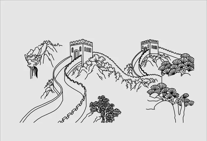长城图片cdr矢量模版下载