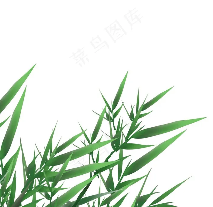卡通装饰植物绿色树叶元素图片(2000x2000)psd模版下载