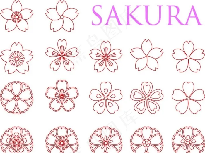 樱花图片ai矢量模版下载