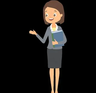 卡通灰色衣服女老师免抠png透图片