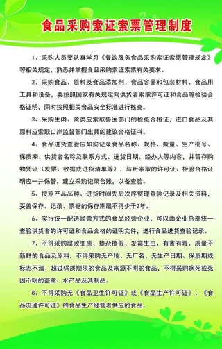 食品采购索证索票管理制度图片