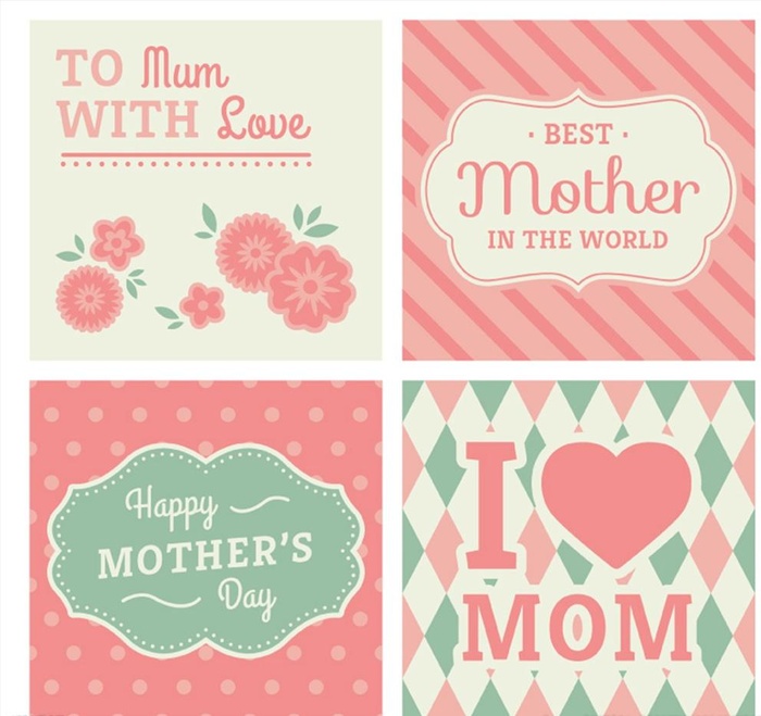 粉色母亲节贺卡图片