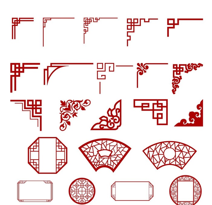 各类中国风边框花纹图片(2000x2000)psd模版下载
