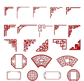 各类中国风边框花纹图片