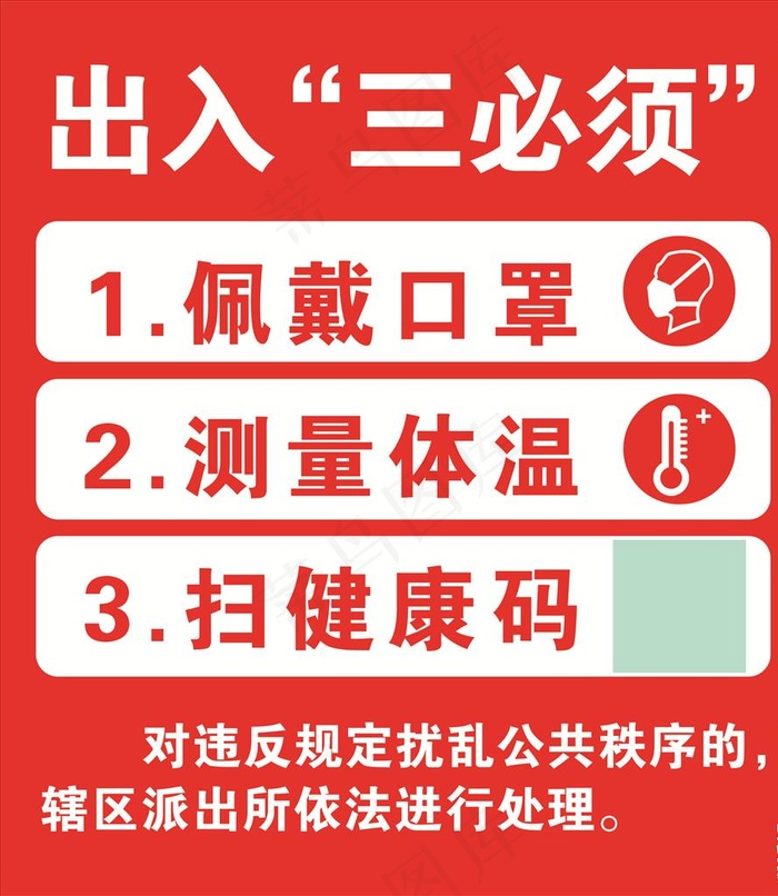 防疫出入三必须抗疫海报图片psd模版下载