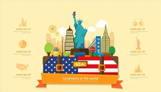 美国自由女神地标插画图片 美国自由女神地标插画图片