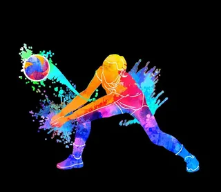 创意排球运动员剪影图片