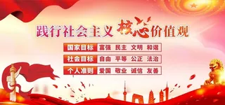 党建核心价值观海报展板图片