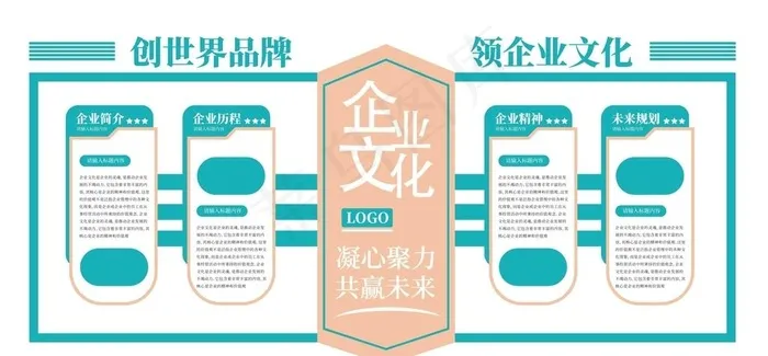 企业文化墙图片ai矢量模版下载