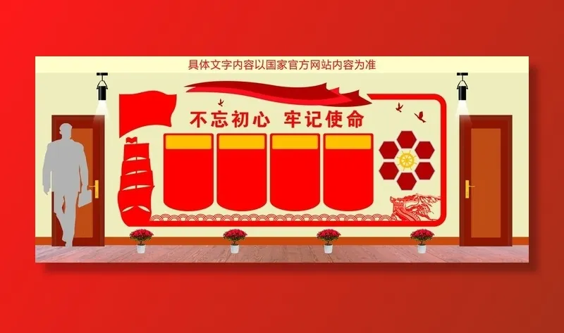 党建文化墙图片cdr矢量模版下载