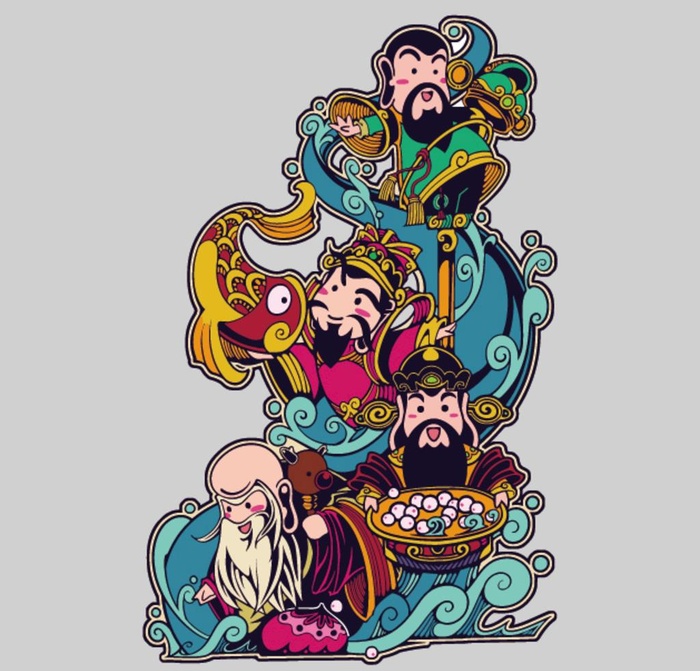 福禄寿禧图片ai矢量模版下载