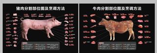 猪牛肉分割图图片