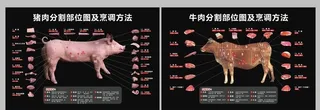 猪牛肉分割图图片