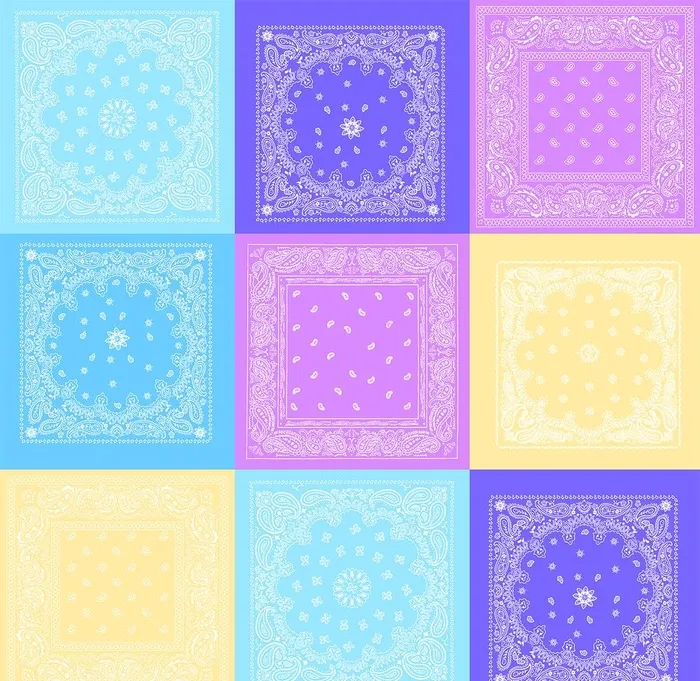 大牌 腰果花 数码印花 方巾图片(9999x10039)