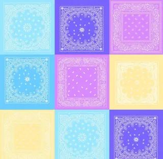 大牌 腰果花 数码印花 方巾图片