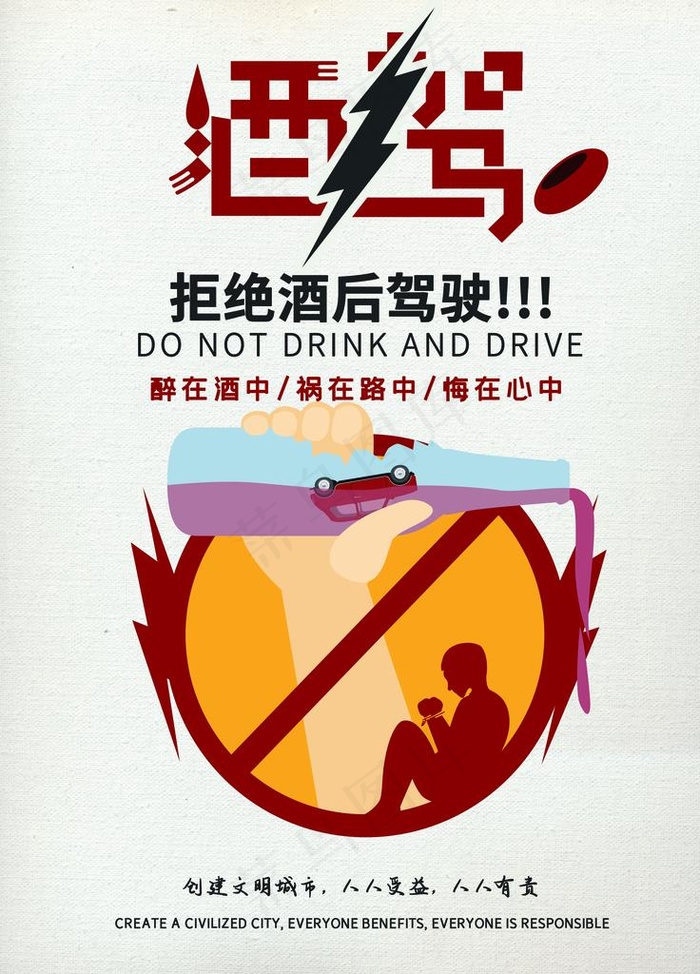 禁止酒驾海报图片psd模版下载