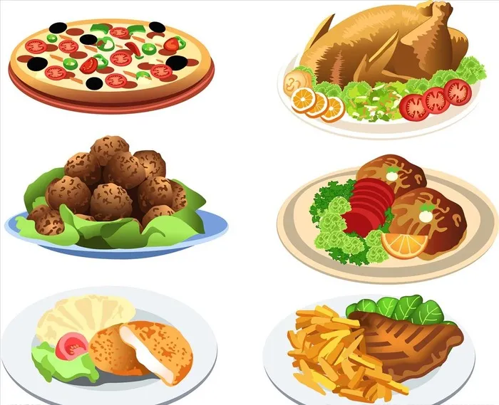卡通矢量披萨西餐素材图片ai矢量模版下载