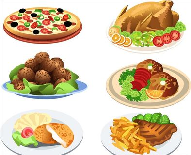 卡通矢量披萨西餐素材图片