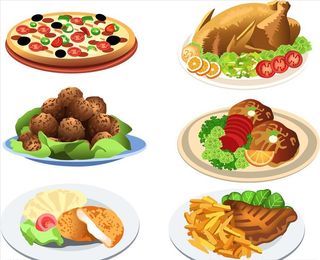 卡通矢量披萨西餐素材图片