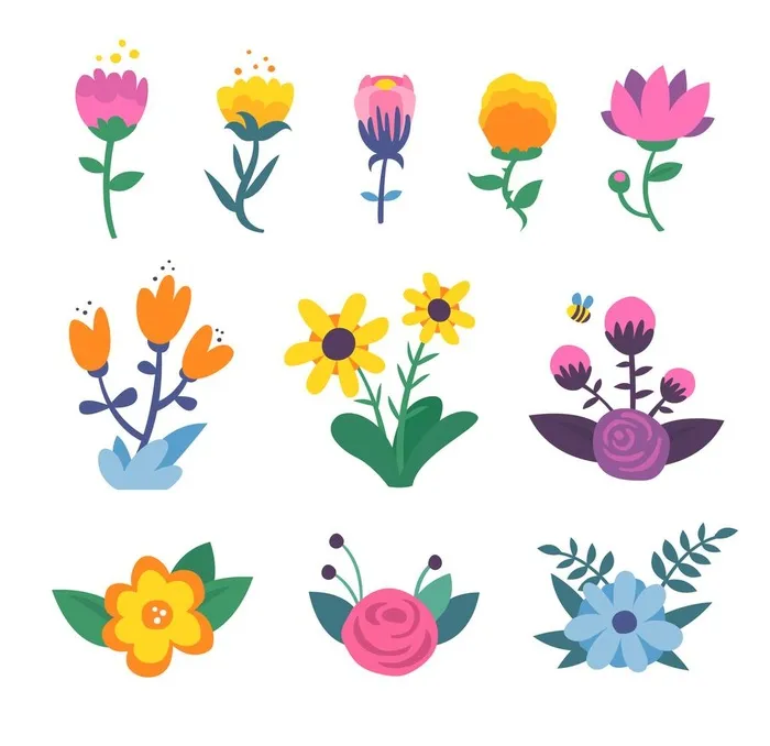 各种花朵手绘图片