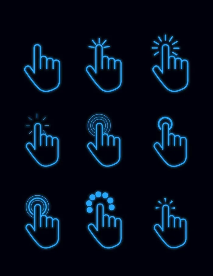 科技手指点击矢量元素图片(1024x1369)psd模版下载