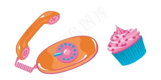 矢量电话 蛋糕图片