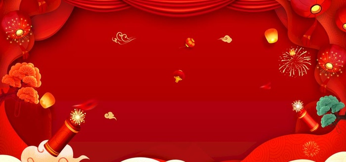 红色喜庆背景图片(7087x3543)psd模版下载