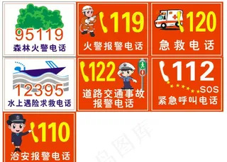 报警电话标识图片