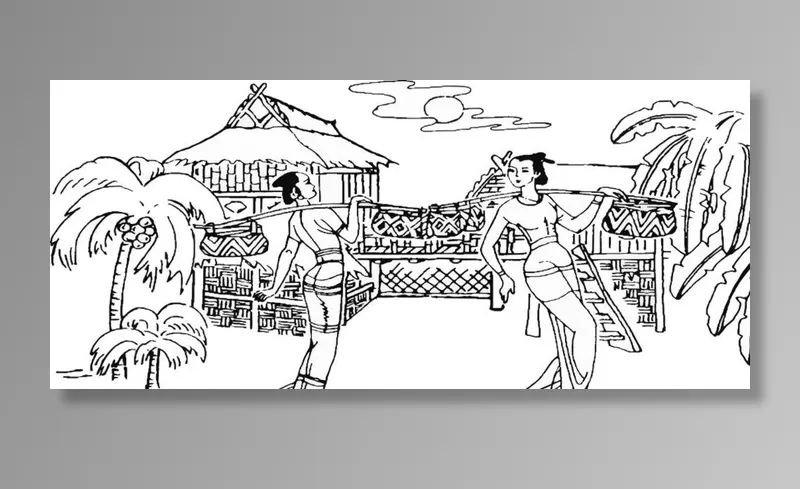 傣族姑娘图片cdr矢量模版下载