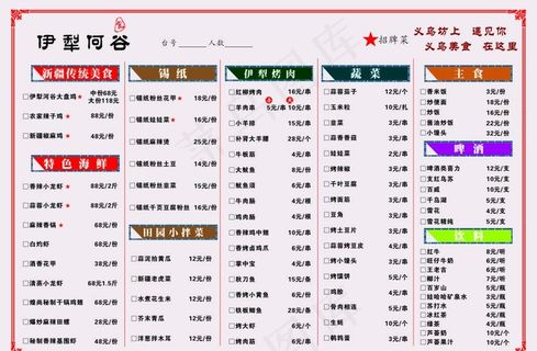 菜单图片
