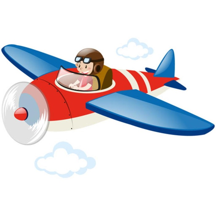 卡通儿童节开飞机的男孩图片
