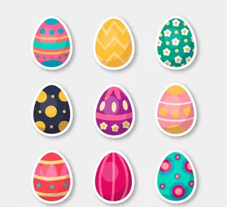 彩色花纹彩蛋贴纸图片