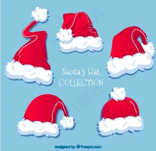 5款彩绘红色圣诞帽图片