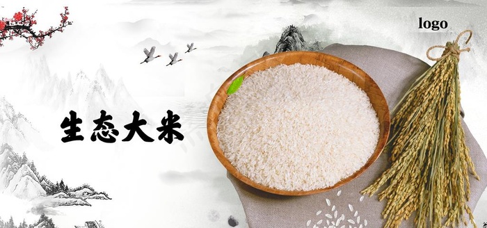 生态大米图片psd模版下载