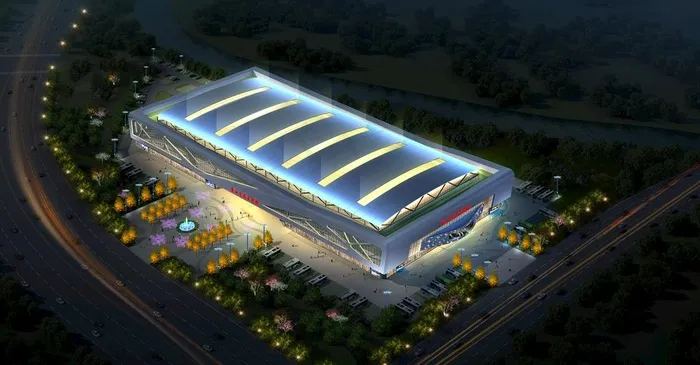 某场馆夜景效果图图片(4000x2211)psd模版下载