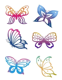 手绘彩色蝴蝶图片