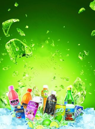 绿色饮料背景图片