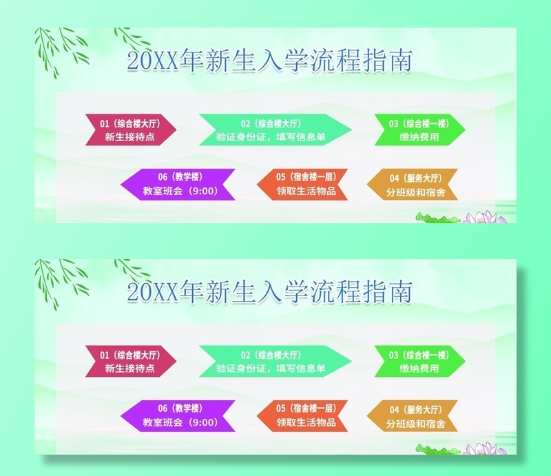 入学流程图片(9449x4134)psd模版下载