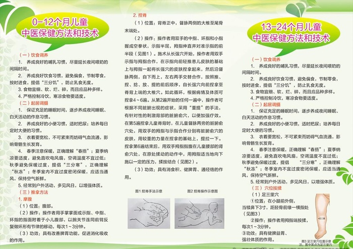 儿童中医保健三折页图片(3437x2528)psd模版下载