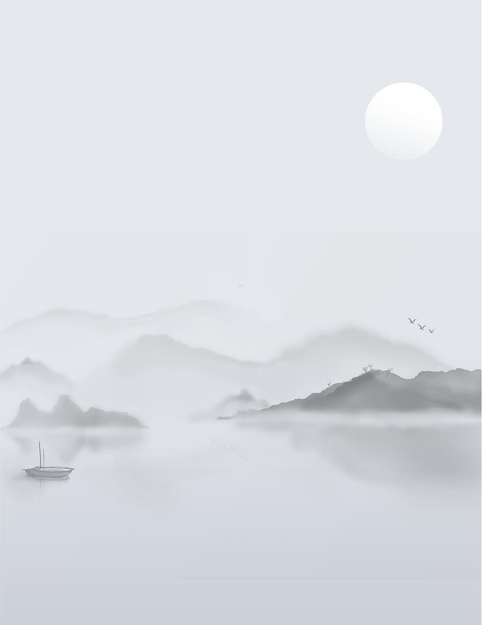 山水墨花图片(1024x1369)psd模版下载