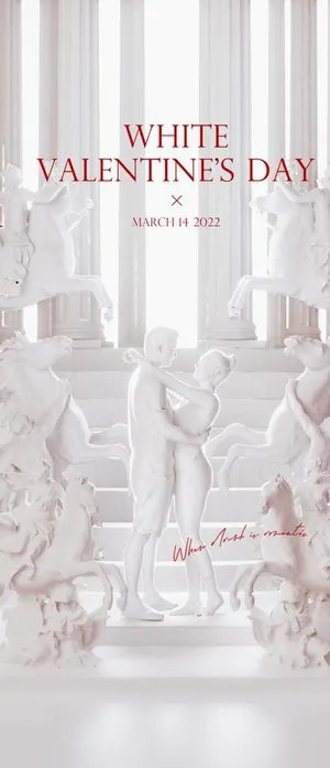 白色情人节海报图片